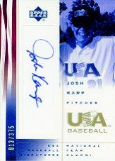 2002 USA Baseball National Team Signatures #JK Josh Karp