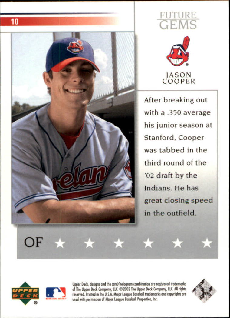 2002 Upper Deck Prospect Premieres #10 Jason Cooper XRC back image