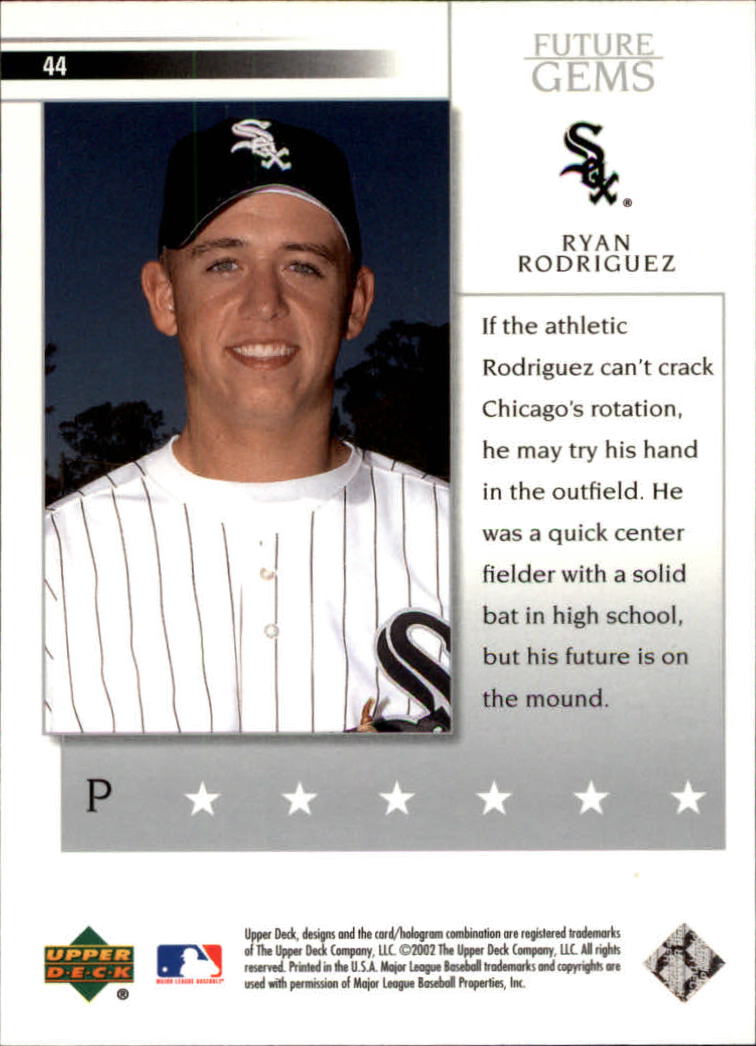 2002 Upper Deck Prospect Premieres #44 Ryan Rodriguez XRC back image