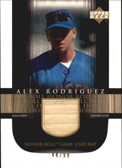 2002 Upper Deck Honor Roll Game Bats #BAR3 Alex Rodriguez Cap