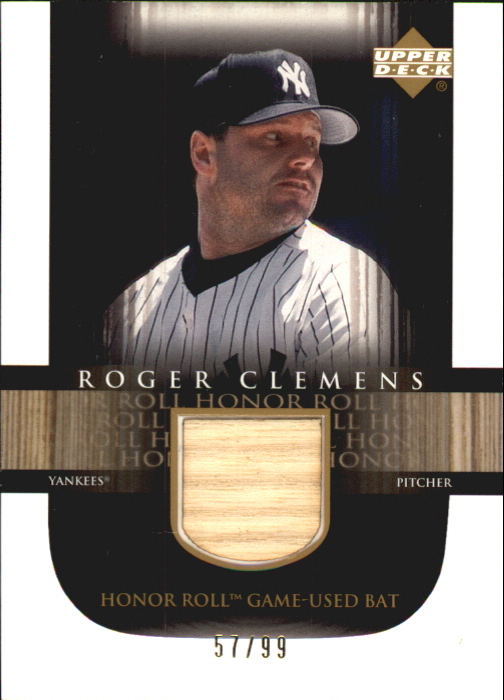 2002 Upper Deck Honor Roll Game Bats #BRC1 Roger Clemens Look Right