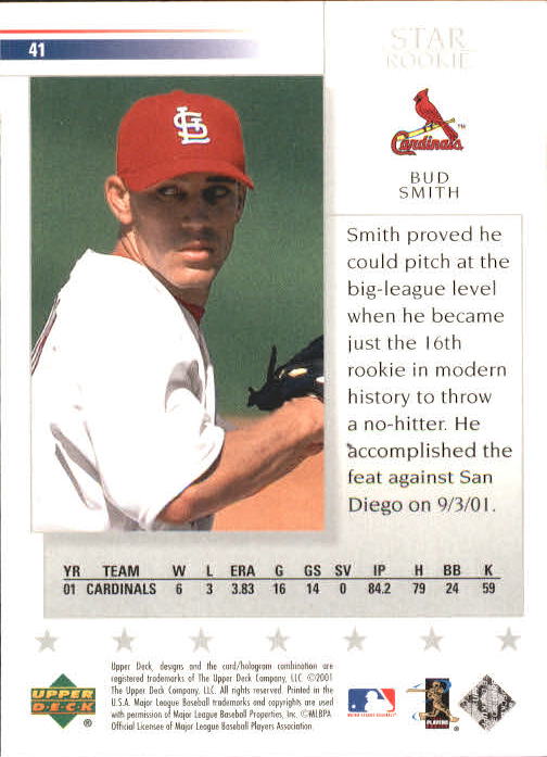 2002 Upper Deck #41 Bud Smith SR back image