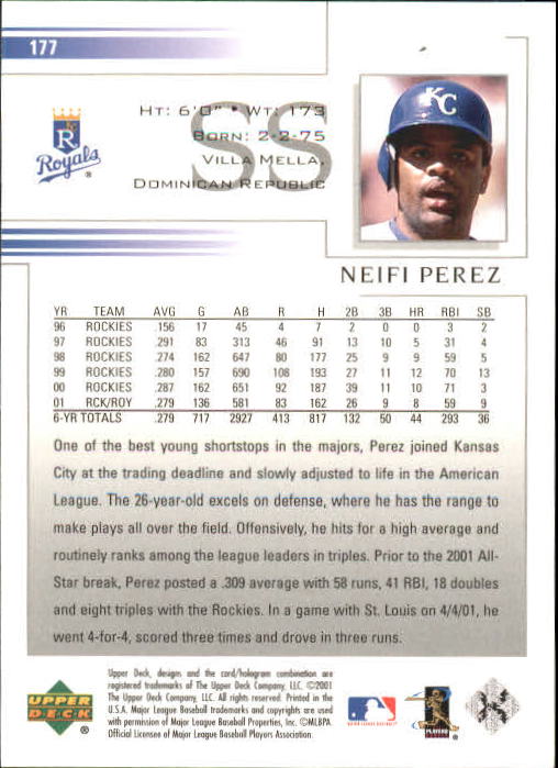 2002 Upper Deck #177 Neifi Perez back image
