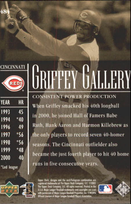 2002 Upper Deck #484 Ken Griffey Jr. GG back image