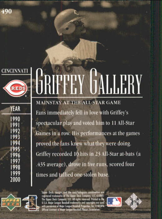 2002 Upper Deck #490 Ken Griffey Jr. GG back image