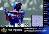 2002 UD Piece of History Tape Measure Heroes Jersey #CD Carlos Delgado