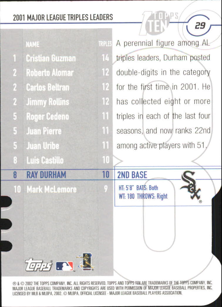 2002 Topps Baseball Topps Ten Die Cuts Parallel Singles - You Choose - Picture 17 of 119
