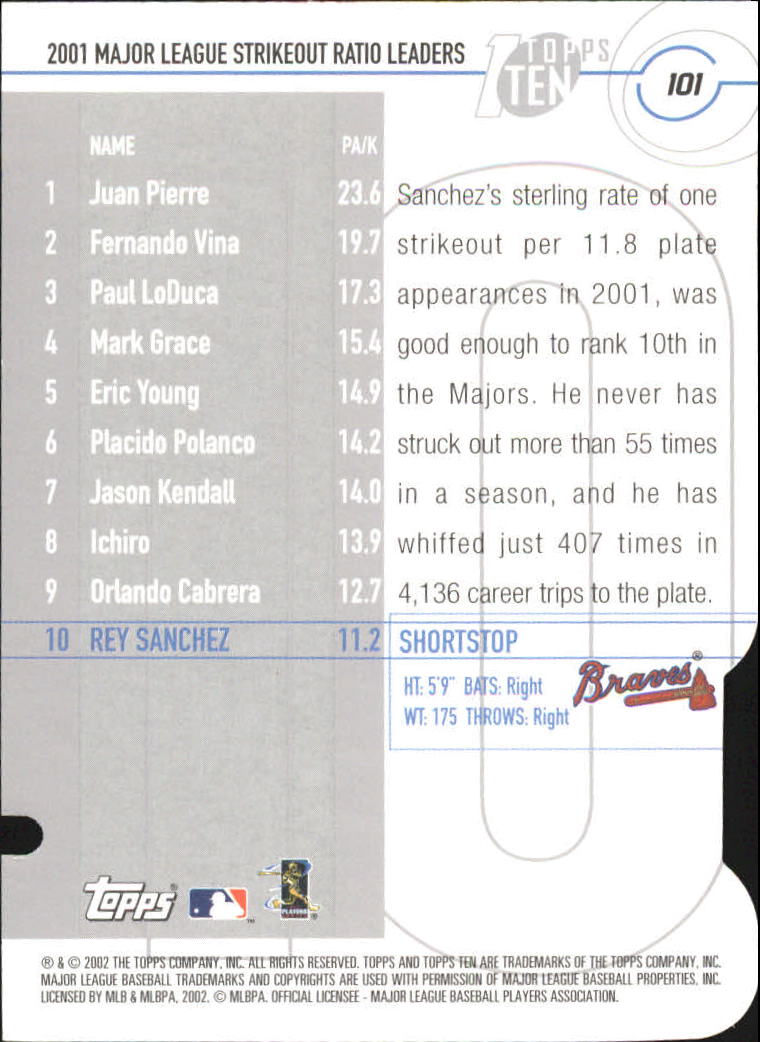 2002 Topps Baseball Topps Ten Die Cuts Parallel Singles - You Choose - Picture 51 of 119