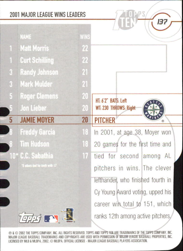 2002 Topps Baseball Topps Ten Die Cuts Parallel Singles - You Choose - Picture 68 of 119