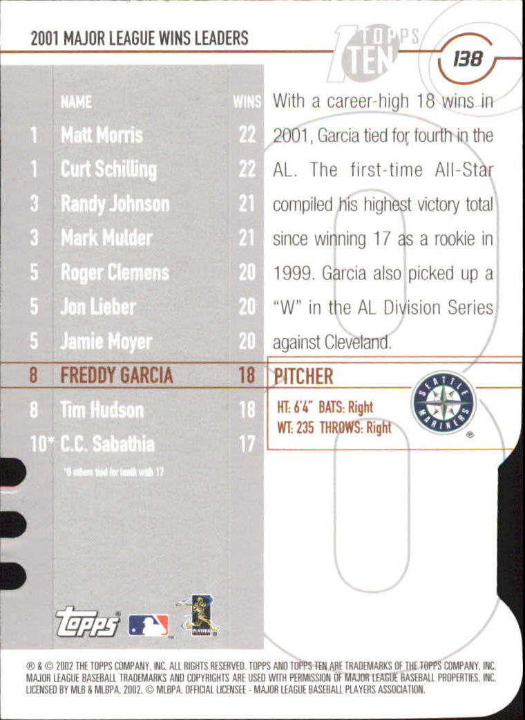 2002 Topps Baseball Topps Ten Die Cuts Parallel Singles - You Choose - Picture 70 of 119