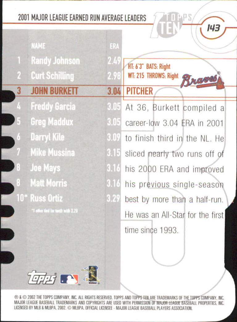 2002 Topps Baseball Topps Ten Die Cuts Parallel Singles - You Choose - Picture 74 of 119