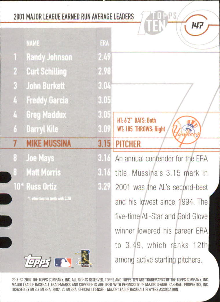 2002 Topps Baseball Topps Ten Die Cuts Parallel Singles - You Choose - Picture 76 of 119