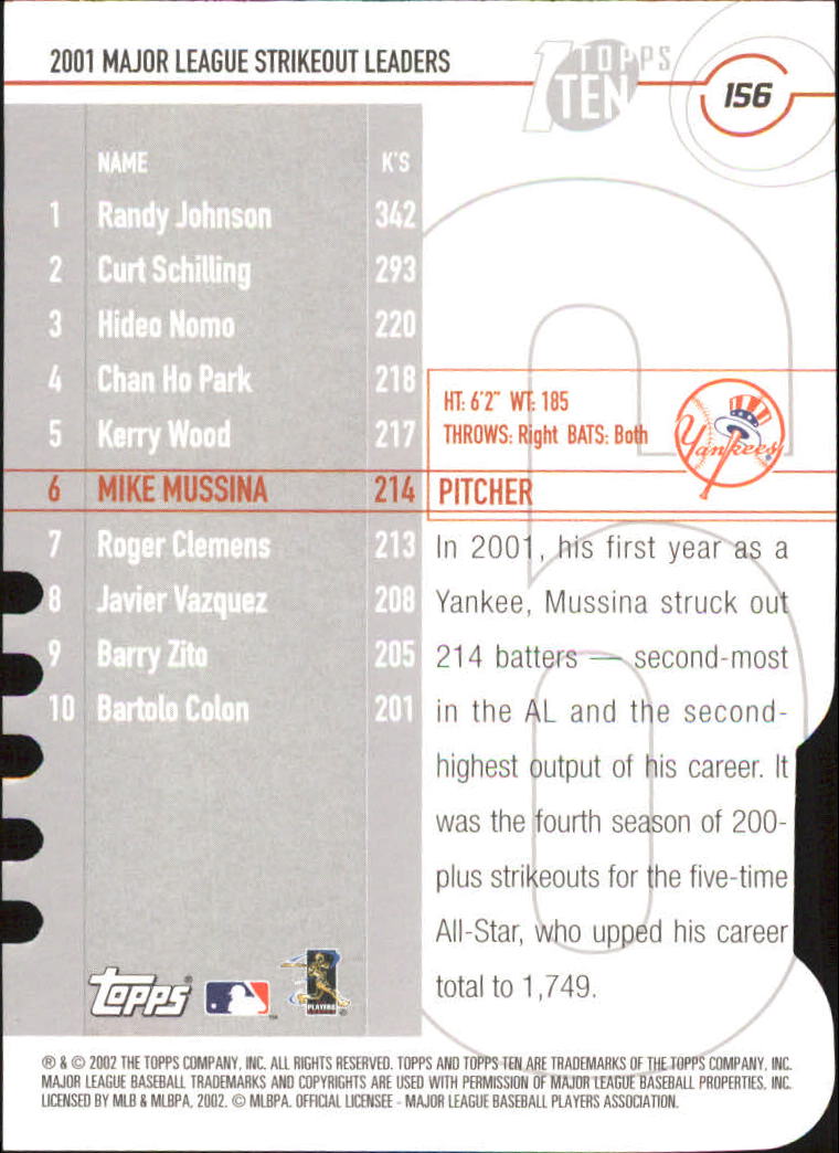 2002 Topps Baseball Topps Ten Die Cuts Parallel Singles - You Choose - Picture 81 of 119