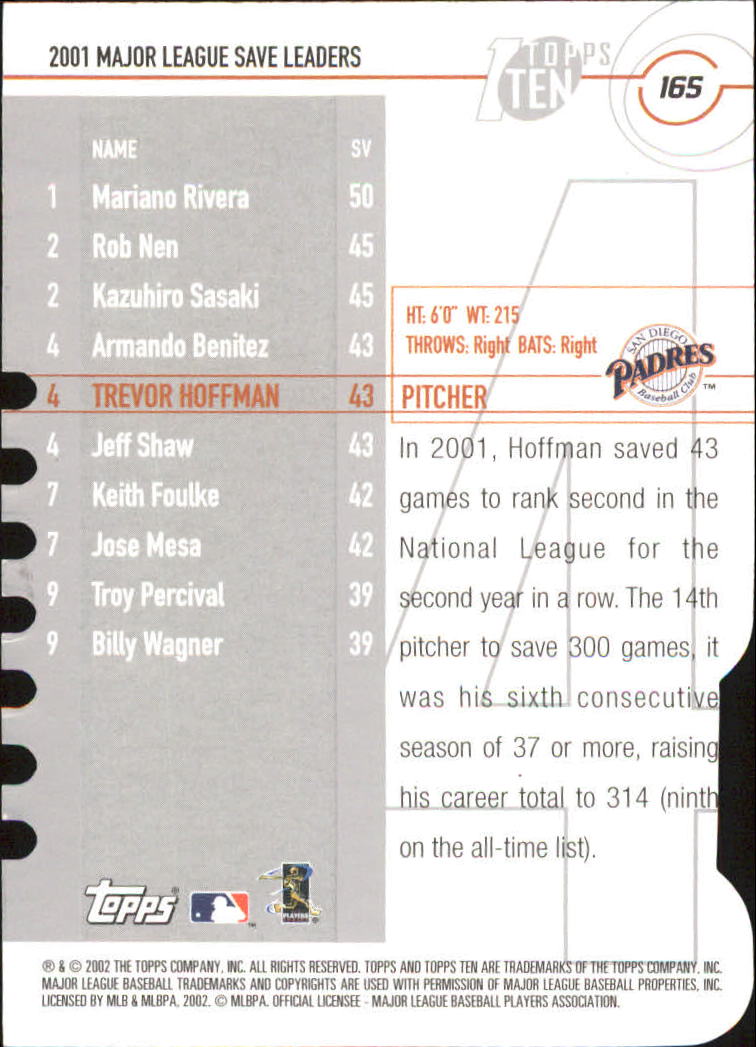 2002 Topps Baseball Topps Ten Die Cuts Parallel Singles - You Choose - Picture 88 of 119