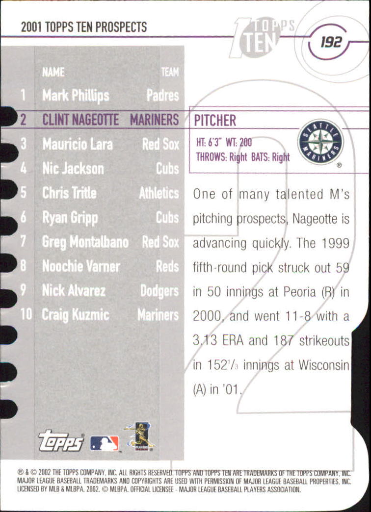 2002 Topps Baseball Topps Ten Die Cuts Parallel Singles - You Choose - Picture 116 of 119