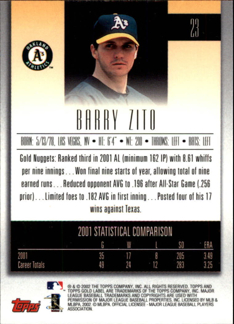 Barry Zito 2004 Tradition Jersey Card #DT-ZB