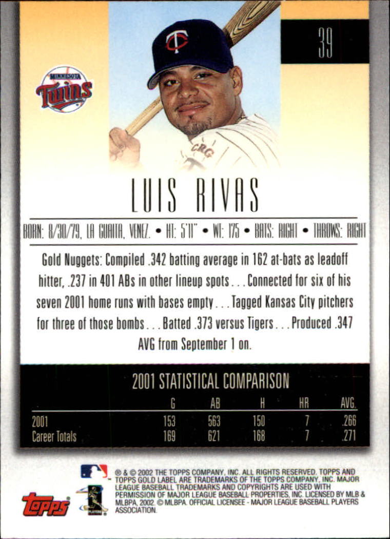 B5751- 2002 Topps Gold Label BB #s 1-200 +Inserts -You Pick- 15+ FREE US SHIP - Picture 69 of 375