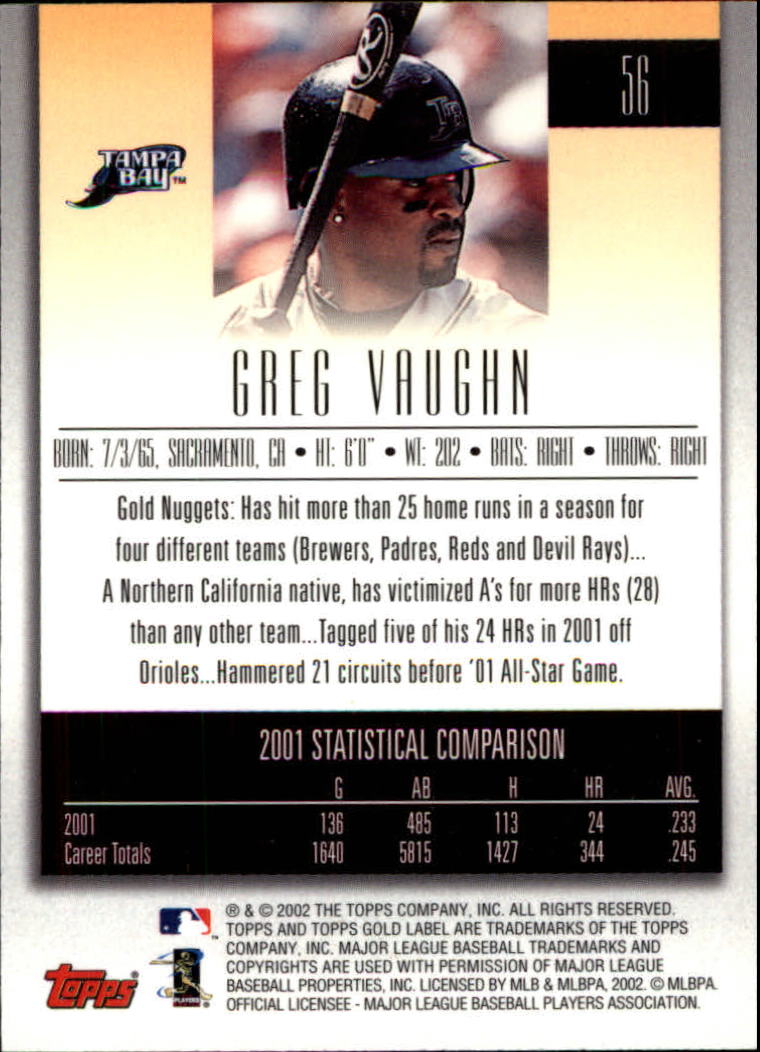 B5751- 2002 Topps Gold Label BB #s 1-200 +Inserts -You Pick- 15+ FREE US SHIP - Picture 101 of 375