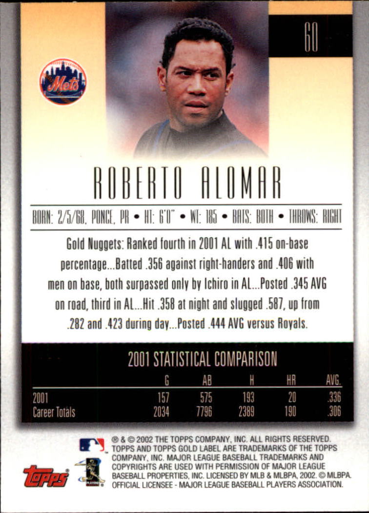B5751- 2002 Topps Gold Label BB #s 1-200 +Inserts -You Pick- 15+ FREE US SHIP - Picture 109 of 375