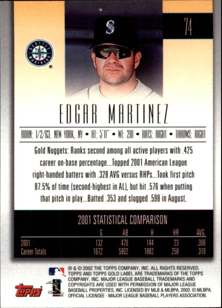 B5751- 2002 Topps Gold Label BB #s 1-200 +Inserts -You Pick- 15+ FREE US SHIP - Picture 133 of 375