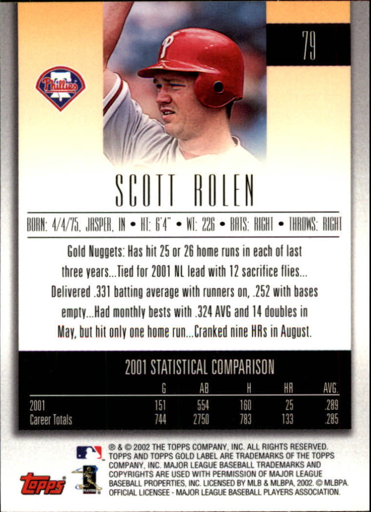 B5751- 2002 Topps Gold Label BB #s 1-200 +Inserts -You Pick- 15+ FREE US SHIP - Picture 143 of 375