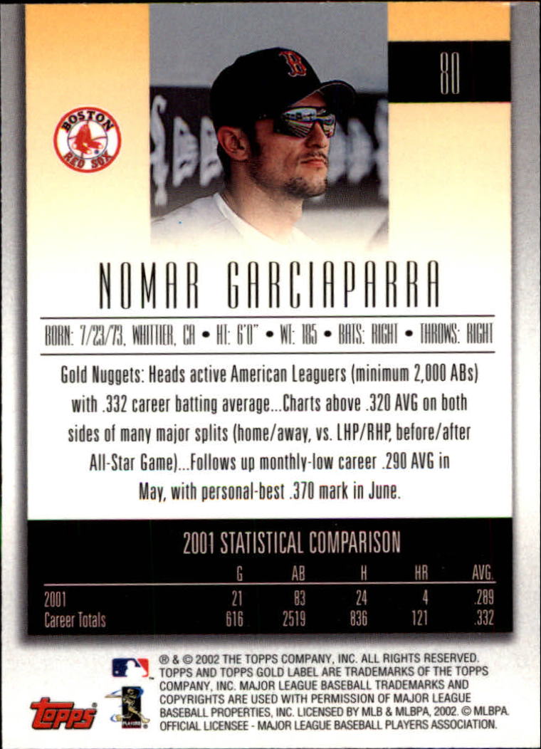 B5751- 2002 Topps Gold Label BB #s 1-200 +Inserts -You Pick- 15+ FREE US SHIP - Picture 145 of 375