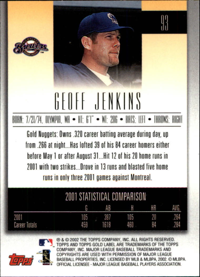 B5751- 2002 Topps Gold Label BB #s 1-200 +Inserts -You Pick- 15+ FREE US SHIP - Picture 169 of 375