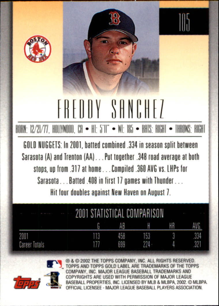 B5751- 2002 Topps Gold Label BB #s 1-200 +Inserts -You Pick- 15+ FREE US SHIP - Picture 189 of 375
