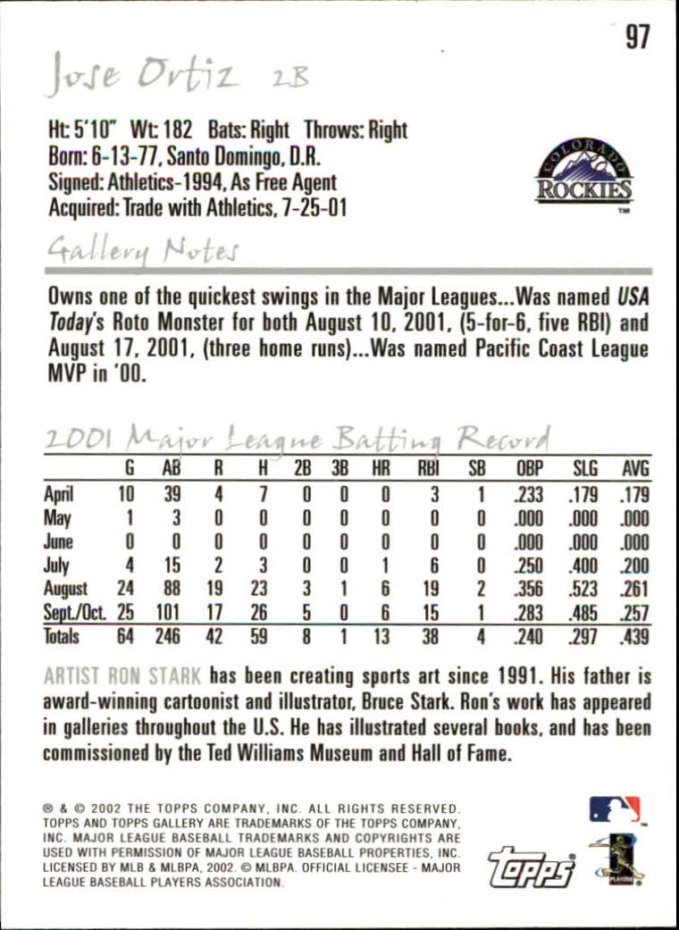 A1646- 2002 Topps Gallerie BB Karten 1-200 + Rookies -du Pick- 15 + Free US - Bild 187 von 382