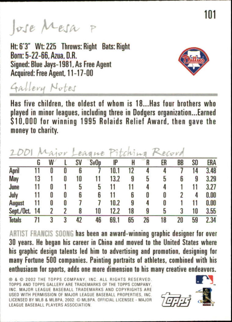 A1646- 2002 Topps Gallerie BB Karten 1-200 + Rookies -du Pick- 15 + Free US - Bild 195 von 382