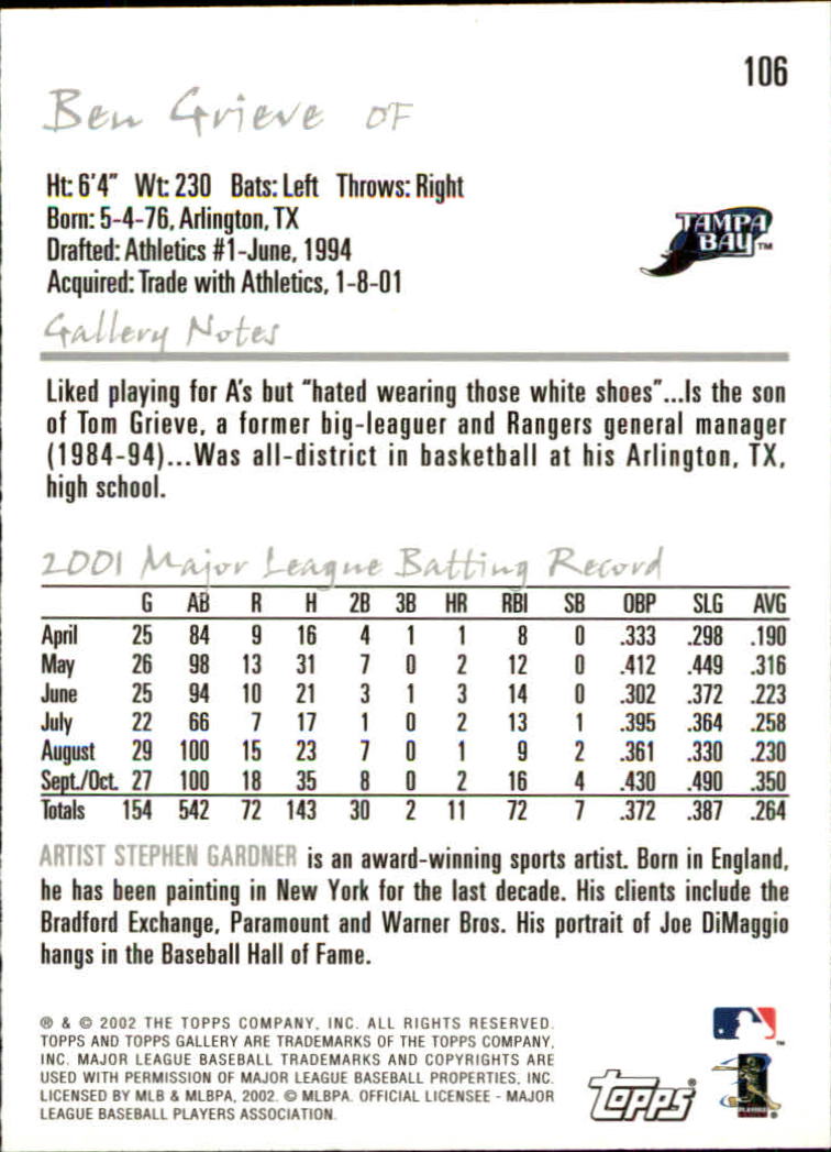 A1646- 2002 Topps Gallerie BB Karten 1-200 + Rookies -du Pick- 15 + Free US - Bild 205 von 382