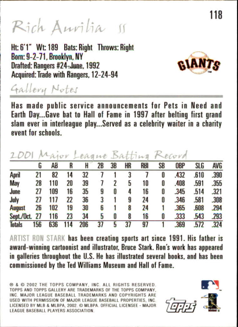 A1646- 2002 Topps Gallerie BB Karten 1-200 + Rookies -du Pick- 15 + Free US - Bild 229 von 382