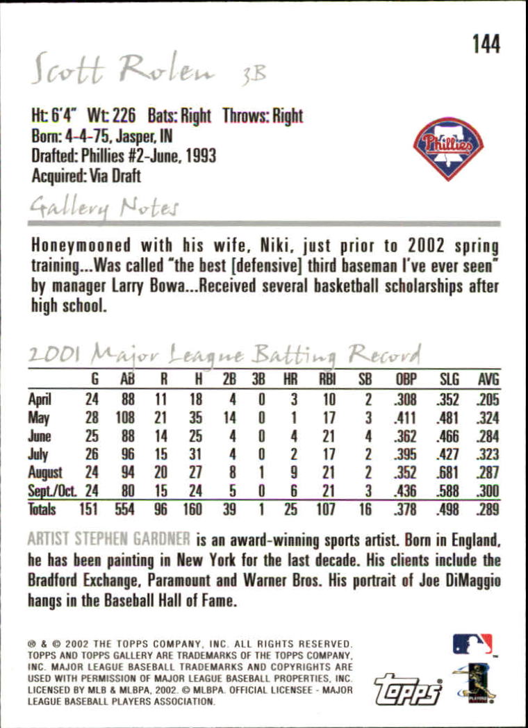 A1646- 2002 Topps Gallerie BB Karten 1-200 + Rookies -du Pick- 15 + Free US - Bild 281 von 382