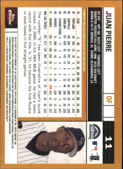 2002 Topps Chrome Baseball (#1-331) Singles - You Choose - Picture 17 of 469