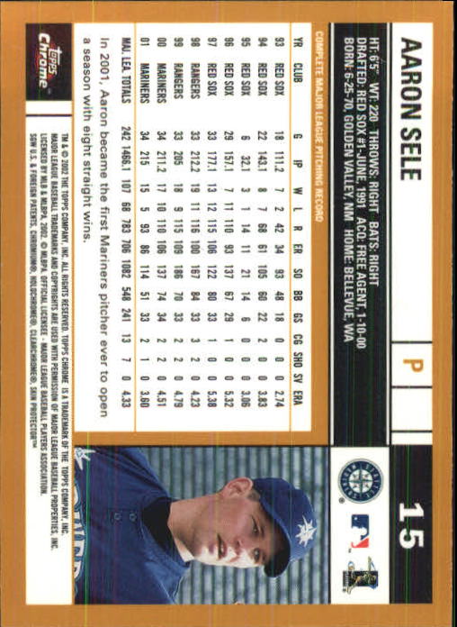 2002 Topps Chrome Baseball (#1-331) Singles - You Choose - Picture 19 of 469