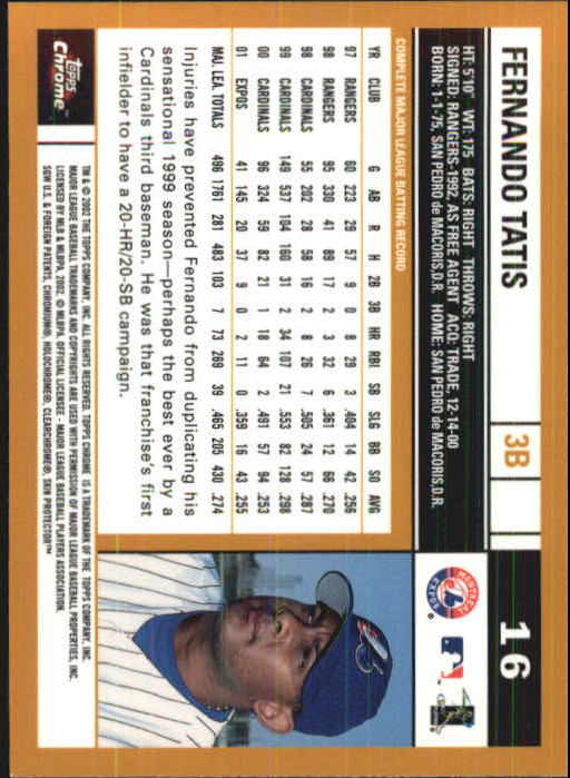 2002 Topps Chrome Baseball (#1-331) Singles - You Choose - Picture 21 of 469