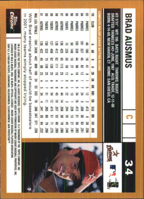 2002 Topps Chrome Baseball (#1-331) Singles - You Choose - Picture 47 of 469