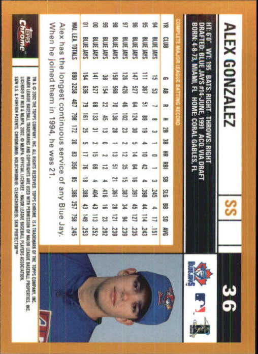 2002 Topps Chrome Baseball (#1-331) Singles - You Choose - Picture 51 of 469