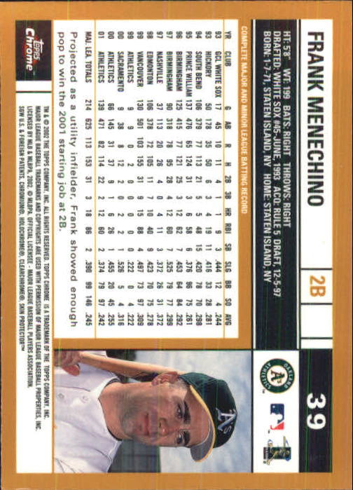 2002 Topps Chrome Baseball (#1-331) Singles - You Choose - Picture 55 of 469