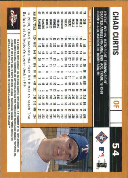 2002 Topps Chrome Baseball (#1-331) Singles - You Choose - Picture 73 of 469