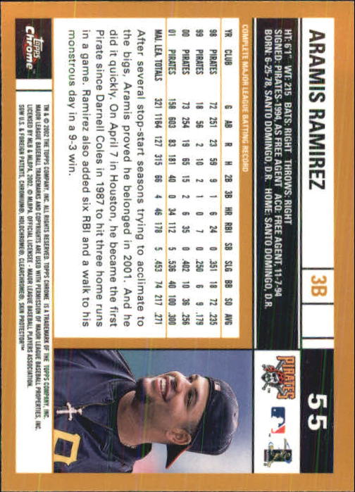 2002 Topps Chrome #55 Aramis Ramirez back image