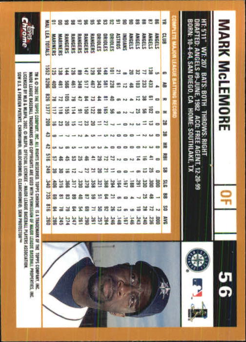 2002 Topps Chrome Baseball (#1-331) Singles - You Choose - Picture 75 of 469