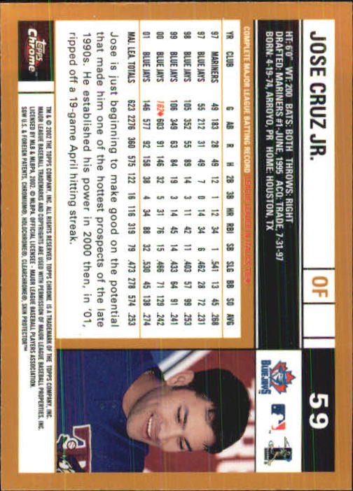 2002 Topps Chrome Baseball (#1-331) Singles - You Choose - Picture 79 of 469