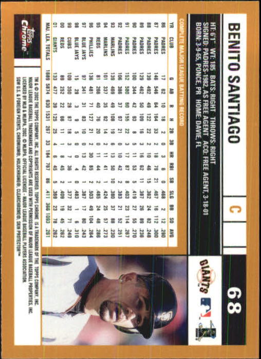 2002 Topps Chrome Baseball (#1-331) Singles - You Choose - Picture 93 of 469