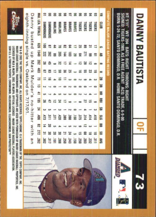 2002 Topps Chrome Baseball (#1-331) Singles - You Choose - Picture 95 of 469