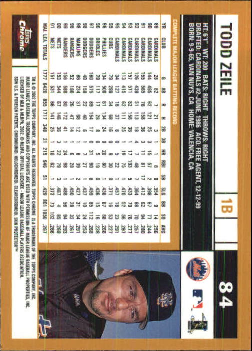 2002 Topps Chrome Baseball (#1-331) Singles - You Choose - Picture 109 of 469