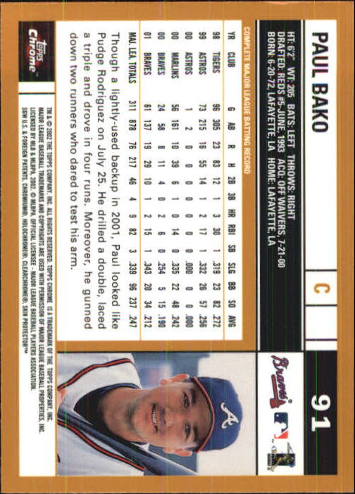 2002 Topps Chrome Baseball (#1-331) Singles - You Choose - Picture 117 of 469