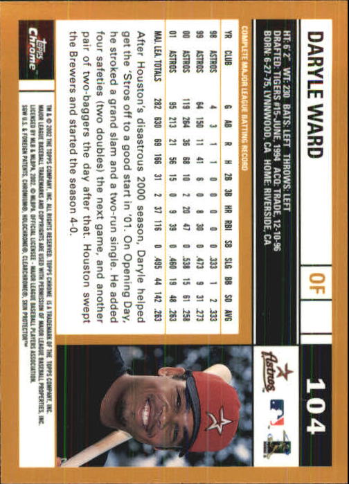 2002 Topps Chrome Baseball (#1-331) Singles - You Choose - Picture 135 of 469