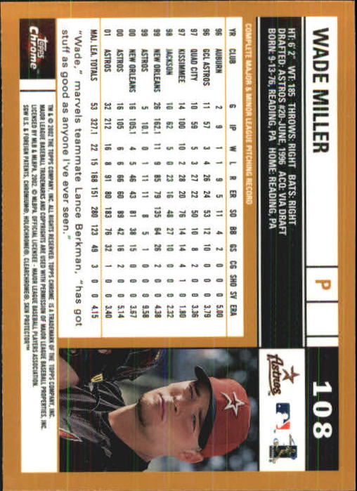 2002 Topps Chrome Baseball (#1-331) Singles - You Choose - Picture 143 of 469