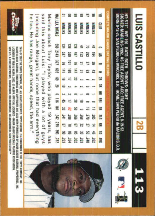 2002 Topps Chrome Baseball (#1-331) Singles - You Choose - Picture 151 of 469